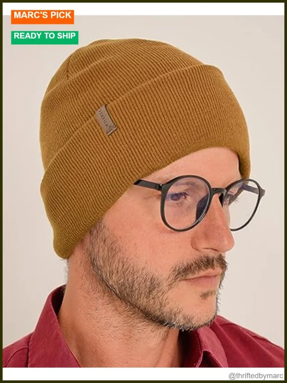 Cuffed Beanie 2 Pack Winter Knit Skull Hats Double-Layered 100% Acrylic